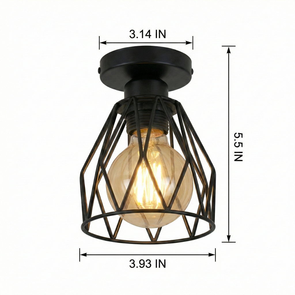 Black Iron LED Ceiling Light