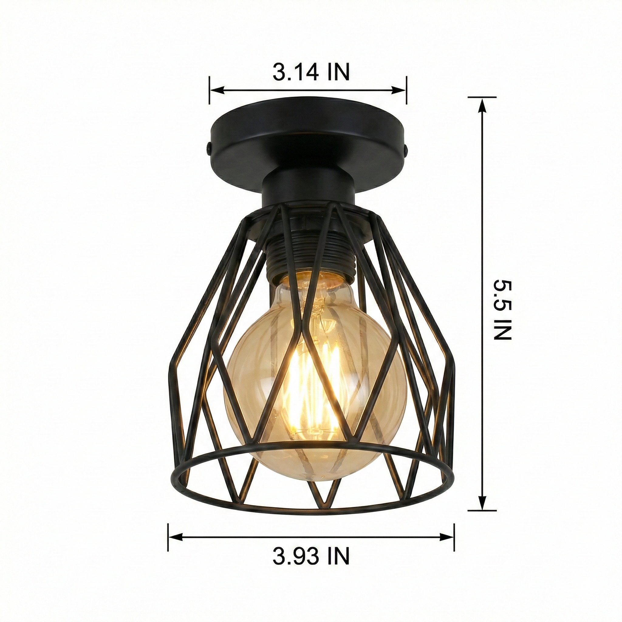 Black Iron LED Ceiling Light