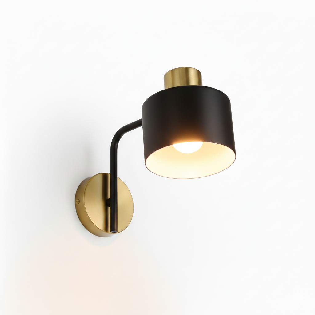 Modern Black & Gold Wall Light Fixture