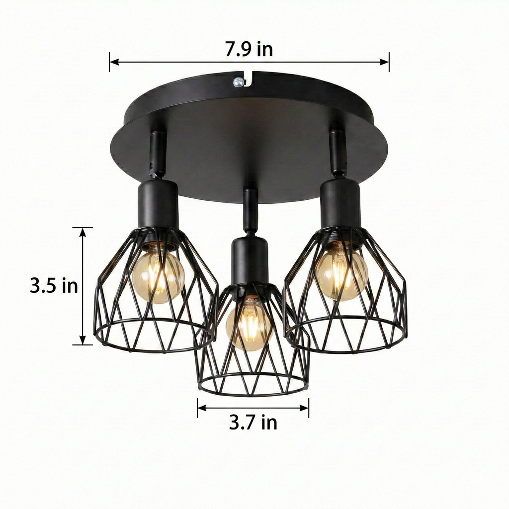 Black Iron LED Ceiling Light