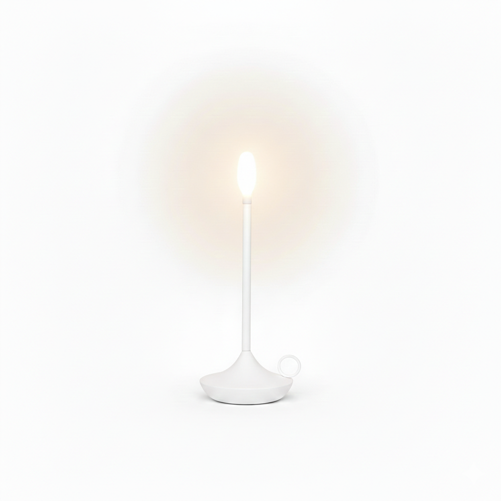 Modern rechargeable atmosphere table lamp in white finish