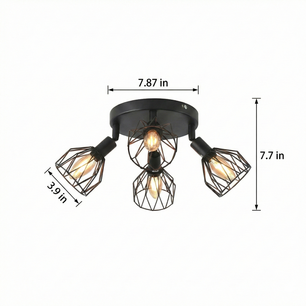 Black Iron LED Ceiling Light