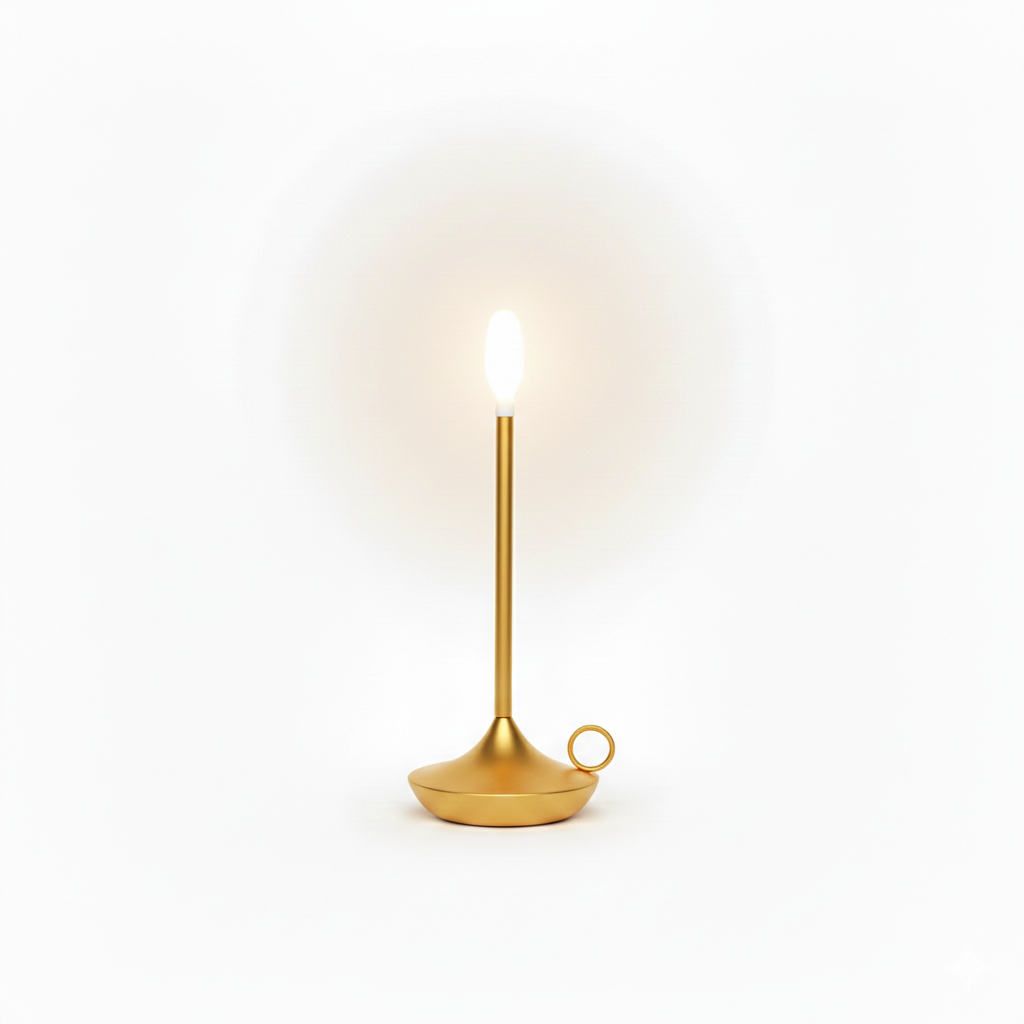 Modern rechargeable atmosphere table lamp in gold finish