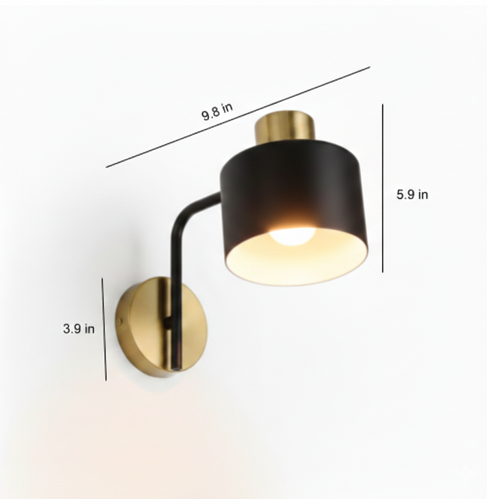 Modern Black & Gold Wall Light Fixture