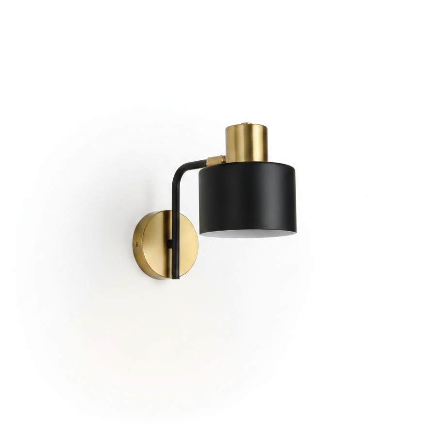 Modern Black & Gold Wall Light Fixture