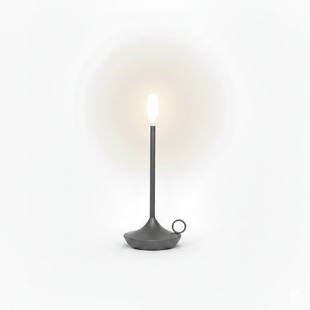 Modern rechargeable atmosphere table lamp in graphite finish