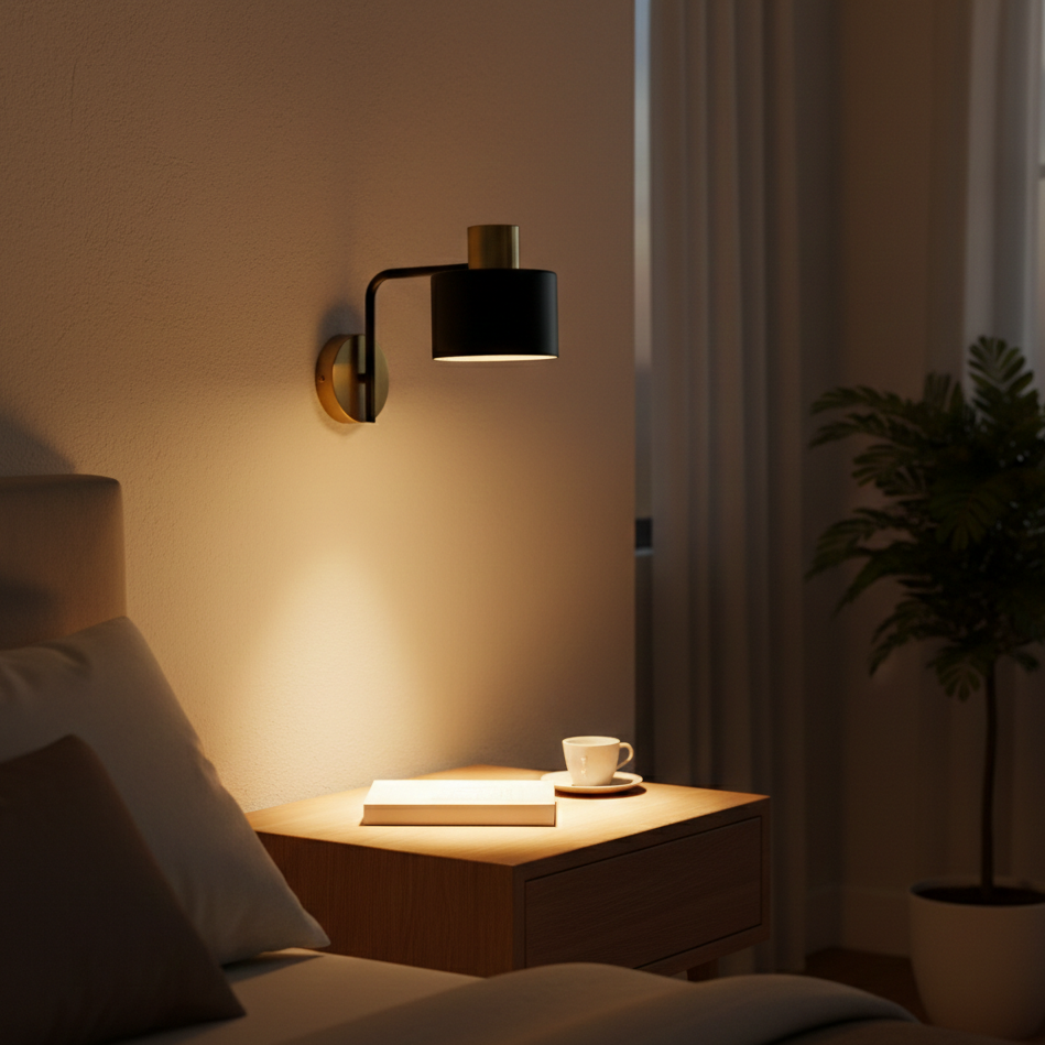 Modern Black & Gold Wall Light Fixture