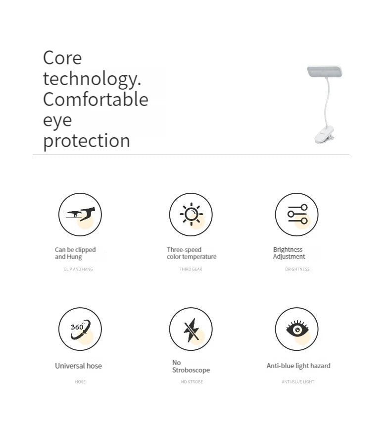 Clip-On LED Desk Lamp