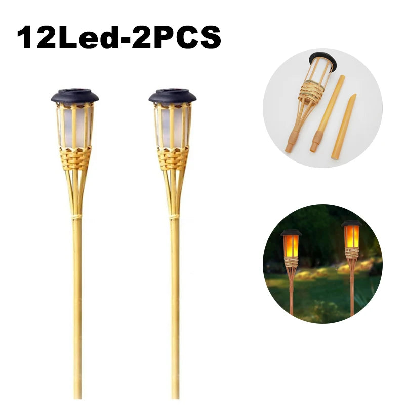 Solar LED Flame Effect Garden Torch