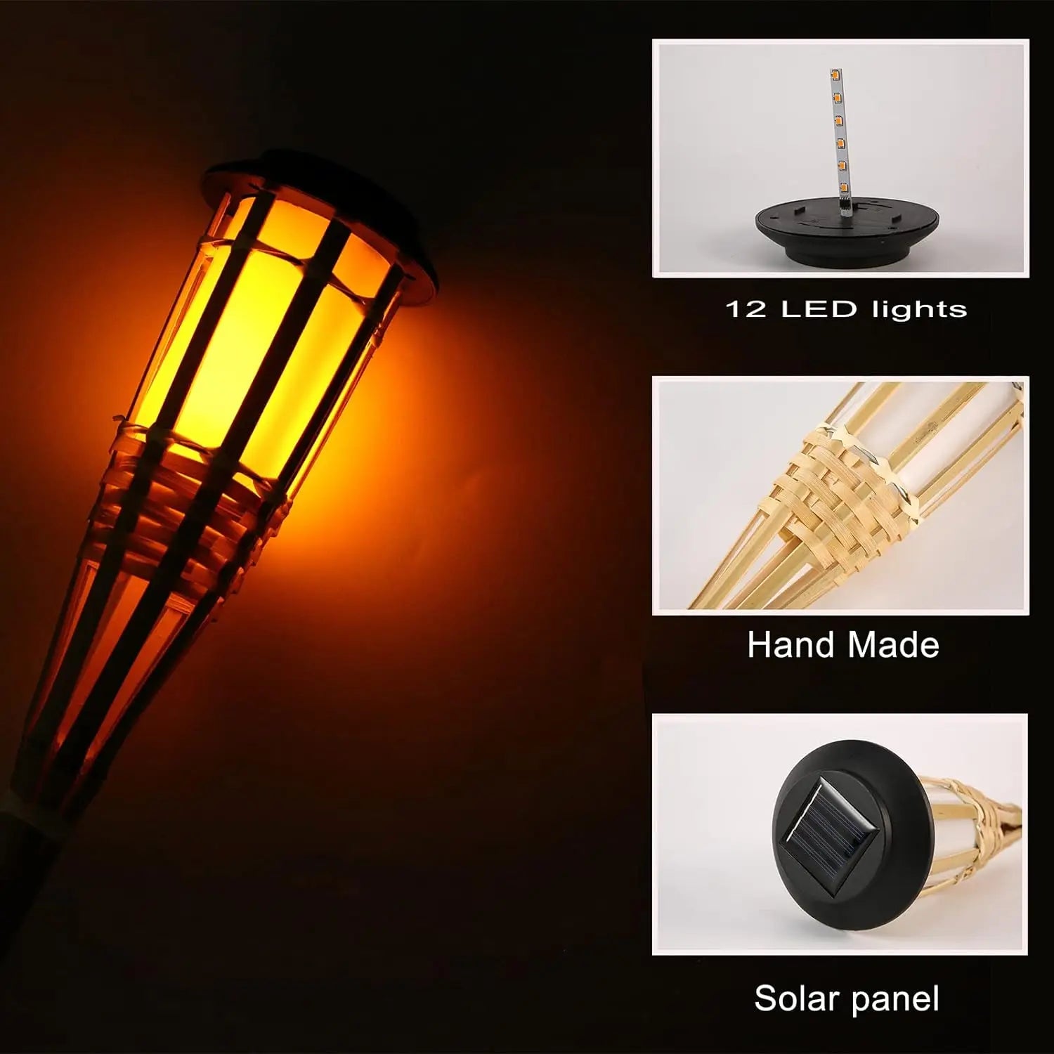 Solar LED Flame Effect Garden Torch