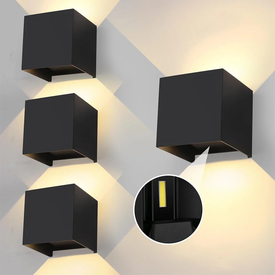 Obsidian Cube LED Wall Light