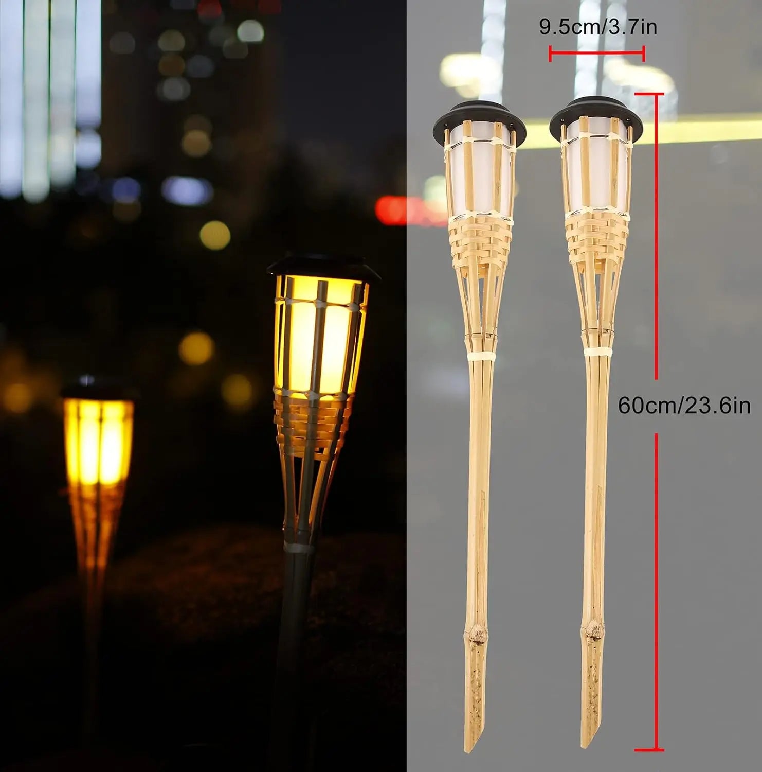 Solar LED Flame Effect Garden Torch