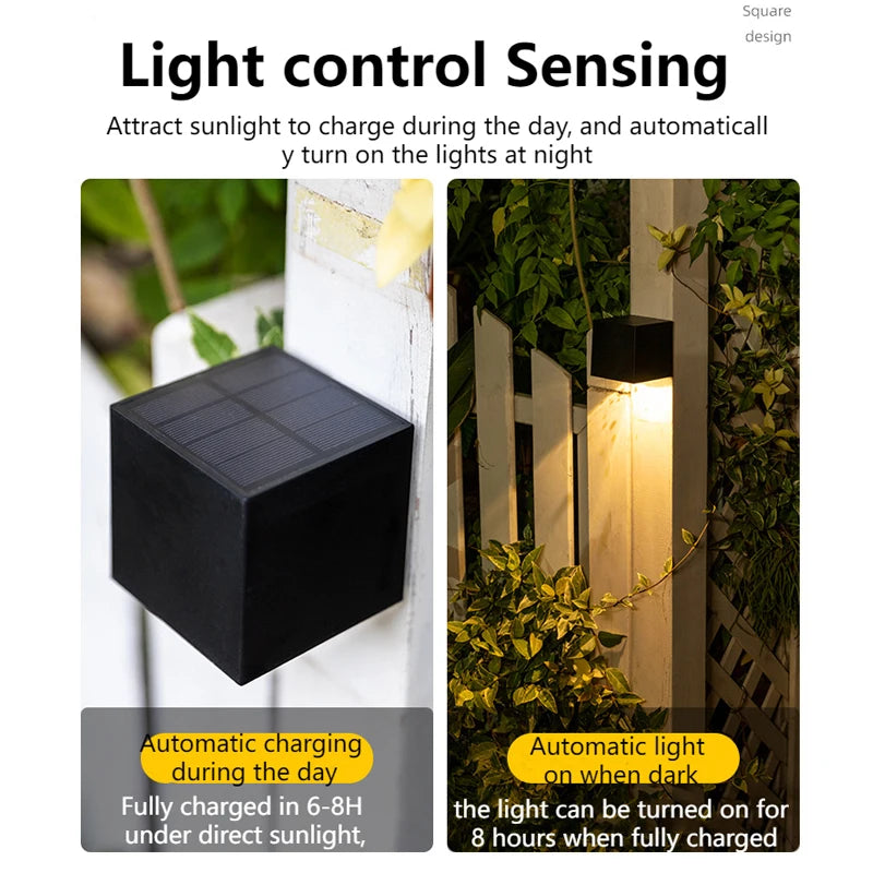 Square Solar Outdoor Wall Light
