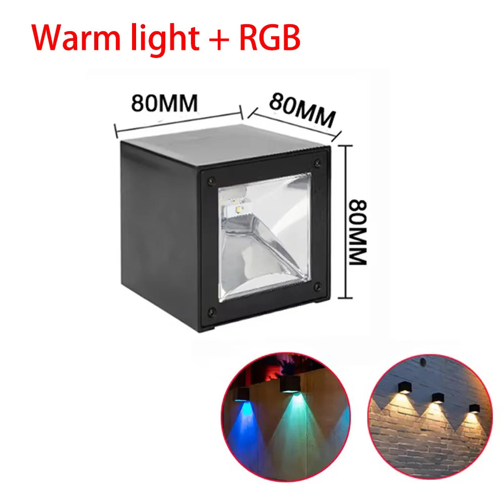 Square Solar Outdoor Wall Light