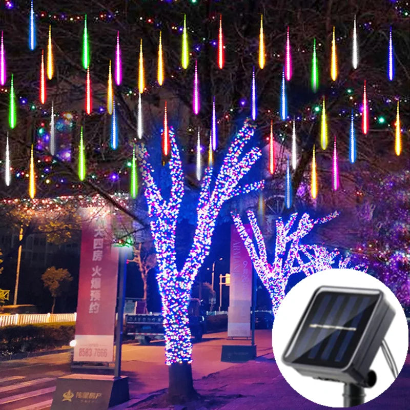Solar LED Meteor Shower Light String